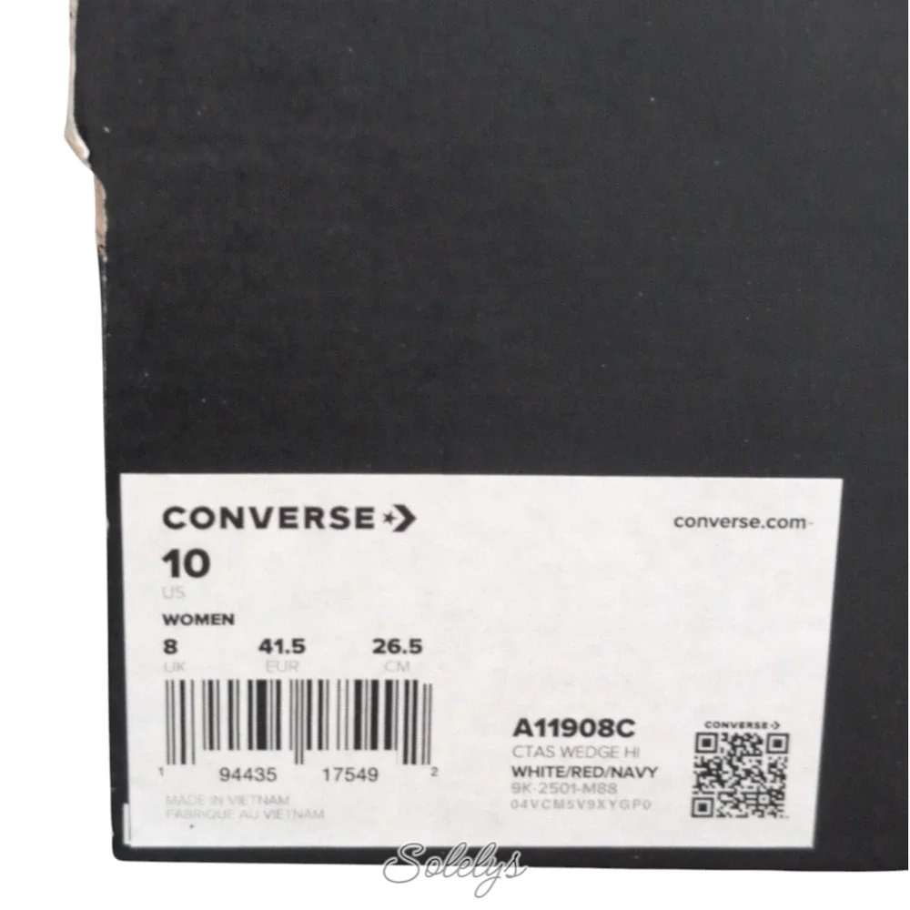 Converse Chuck Taylor All Star Hidden Wedge Platform White Sneaker 10 NEW - Picture 8 of 10